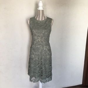 Ryan Michelle Floral Lace Overlay Dress Size L